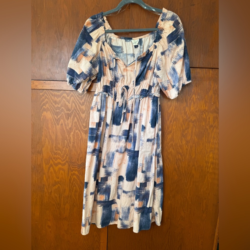 Universal Thread Blue and Cream Midi Dress
